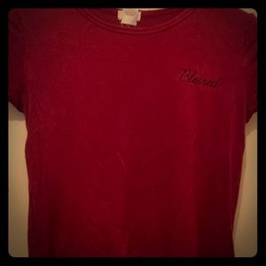 Wet Seal Burgundy Blessed Tee